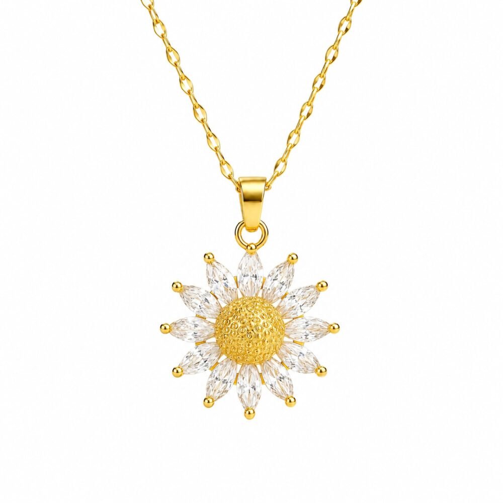 sik-nakit-daisy-bloom-zlata-verizica-z-marjetico-in-cirkoni-belo-ozadje Daisy Bloom zlata verižica z marjetico in cirkoni Šik nakit