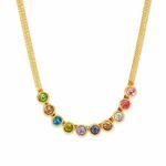 siknakit-color-pop-gem-zlata-verizica-barvni-cirkoni-bela-podlaga Color Pop Gem zlata verižica z barvnimi cirkoni Šik nakit
