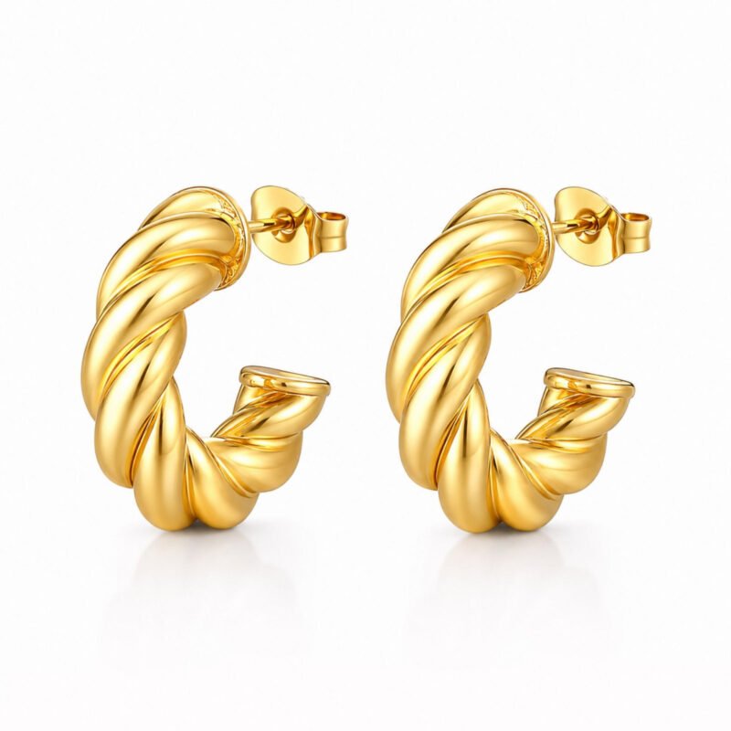 Croissant Glow Mini zlati zaviti mini hoop uhani Šik nakit