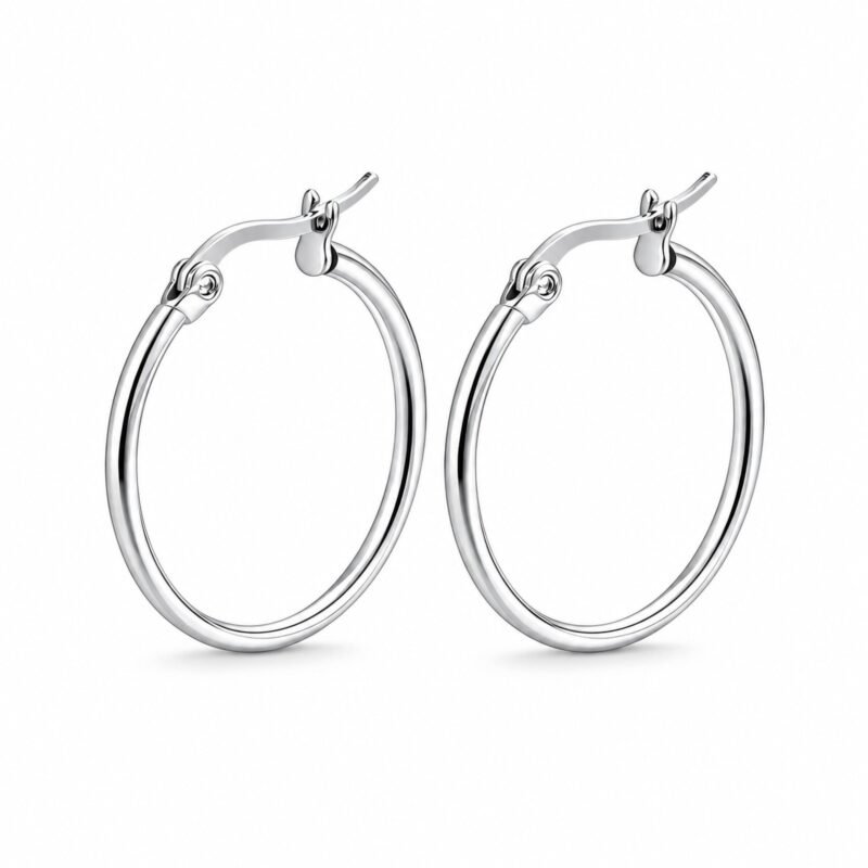 Essential Hoop Silver tanki srebrni hoop uhani Šik nakit