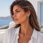 siknakit-island-sun-zlati-uhani-sonce-s-turkiznim-kamnom-closeup-portret