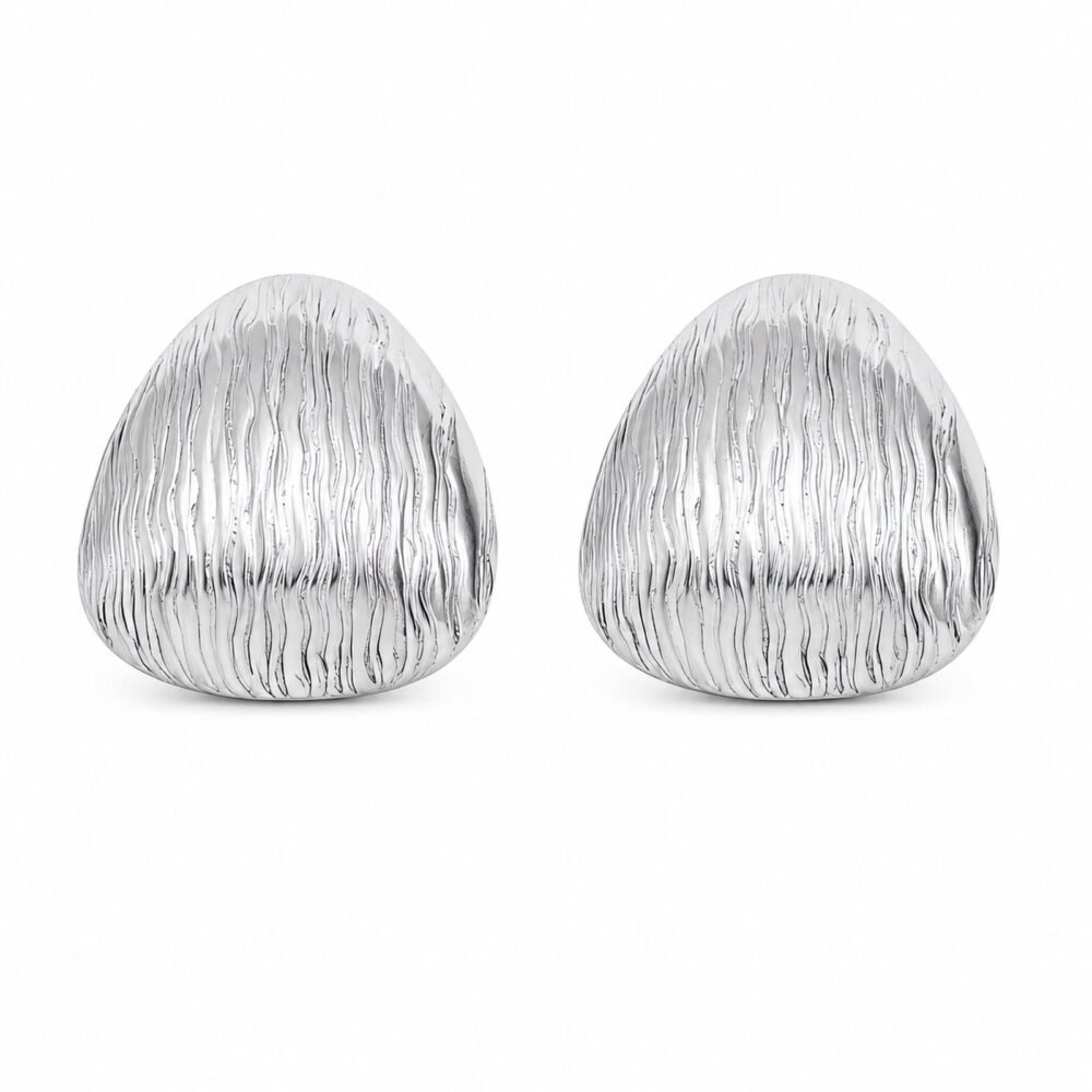 Lustre Ridge Silver srebrni vtični uhani z valovitim reliefom Šik nakit