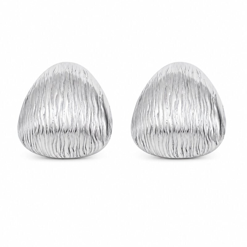 Lustre Ridge Silver srebrni vtični uhani z valovitim reliefom Šik nakit