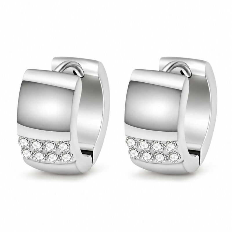 Petite Crystal Hoops Silver srebrni mini hoop uhani s cirkoni Šik nakit