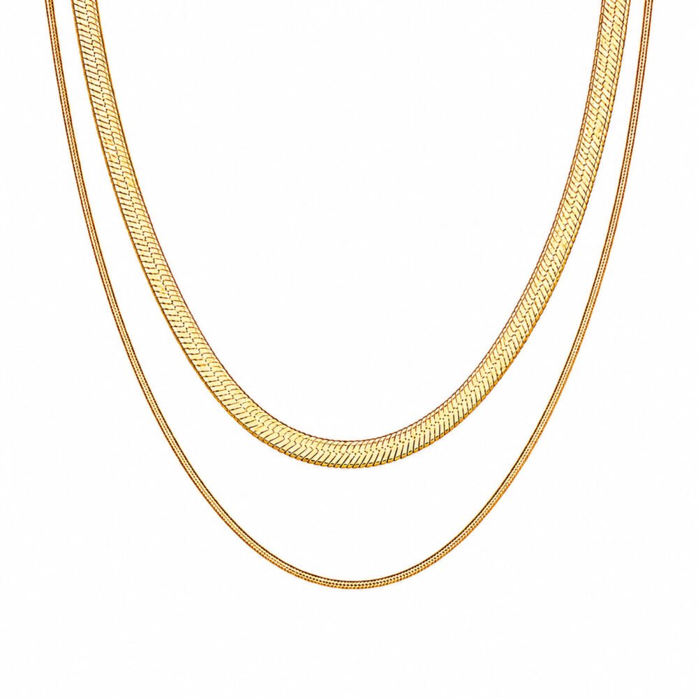 siknakit-zlata-dvojna-verizica-herringbone-duo-gold-bela-podlaga Herringbone Duo Gold zlata dvojna Herringbone verižica Šik nakit