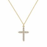 Crystal Cross zlata verižica s križcem iz cirkonov Šik nakit