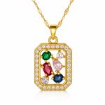 siknakit-zlata-verizica-z-barvnimi-cirkoni-jewel-prism-frame-glavna Jewel Prism zlata verižica z barvnim kristalom in cirkoni Šik nakit