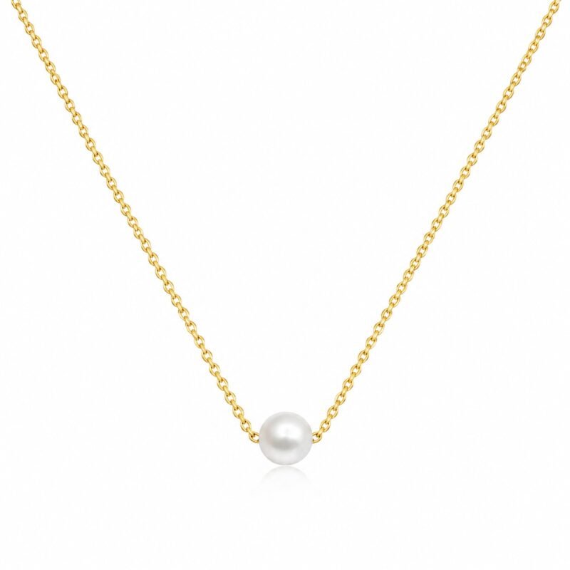 Pearl Whisper nežna zlata verižica z biserom Šik nakit