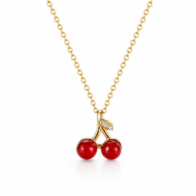 Cherry Pop zlata verižica s češnjami Šik nakit