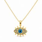 siknakit-zlata-verizica-z-evil-eye-obeskom-evil-eye-glow-bela-podlaga Evil Eye Glow zlata verižica z evil eye obeskom in cirkoni Šik nakit