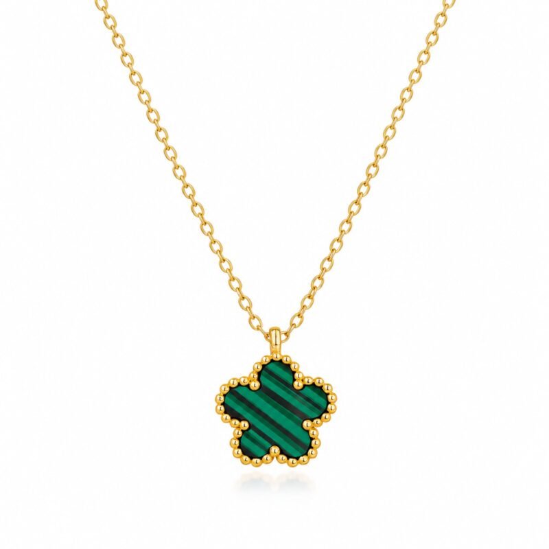 Clover Verde Single zlata Clover verižica z zelenim obeskom Šik nakit
