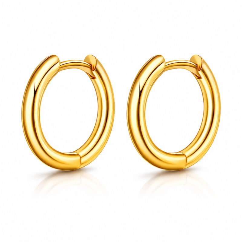 Essential Sleek Hoops tanki zlati obročasti uhani Šik nakit