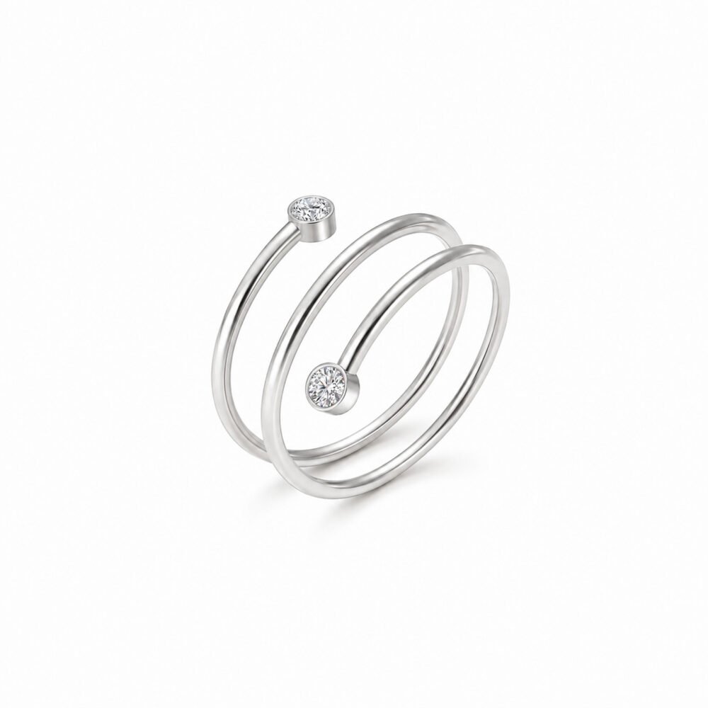 sik-nakit-srebrni-prstan-spiral-spark-silver-produktna-bela Spiral Spark Silver srebrni večlinijski spiralni prstan s cirkoni Šik nakit