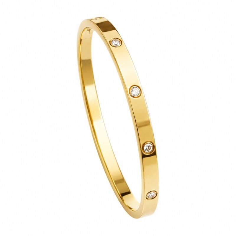 Lumière Dot Bangle Gold – zlata bangle zapestnica s cirkoni