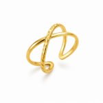Atelier Interlace Gold zlati prilagodljiv prstan s prepletenim dizajnom Šik nakit