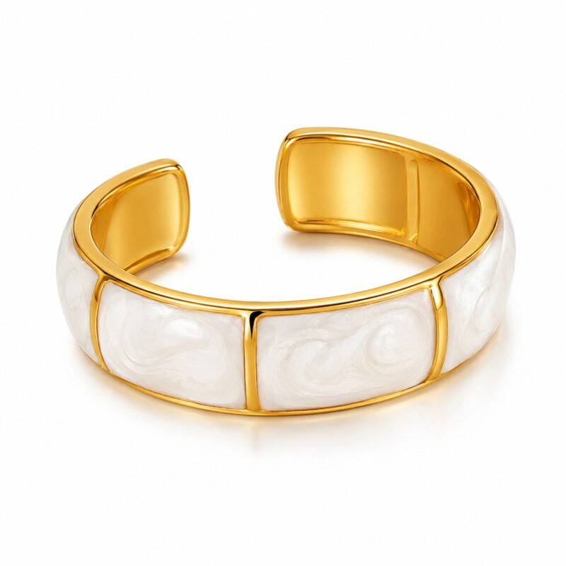 Mother of Pearl Gold zlati prilagodljiv prstan z biserovino Šik nakit