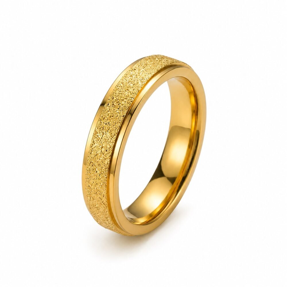 sik-nakit-zlati-prstan-lustre-line-gold-bela-produktna Lustre Line Gold zlati prstan s svetlečo teksturirano sredico Šik nakit