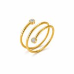 sik-nakit-zlati-prstan-spiral-spark-gold-bela-produktna Spiral Spark Gold zlati večlinijski spiralni prstan s cirkoni Šik nakit