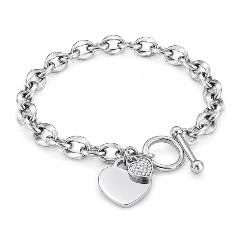 Heart Lock Silver – srebrna zapestnica s srčkom
