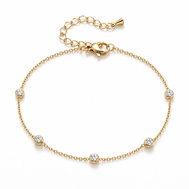 Crystal Dot – zlata zapestnica s cirkoni