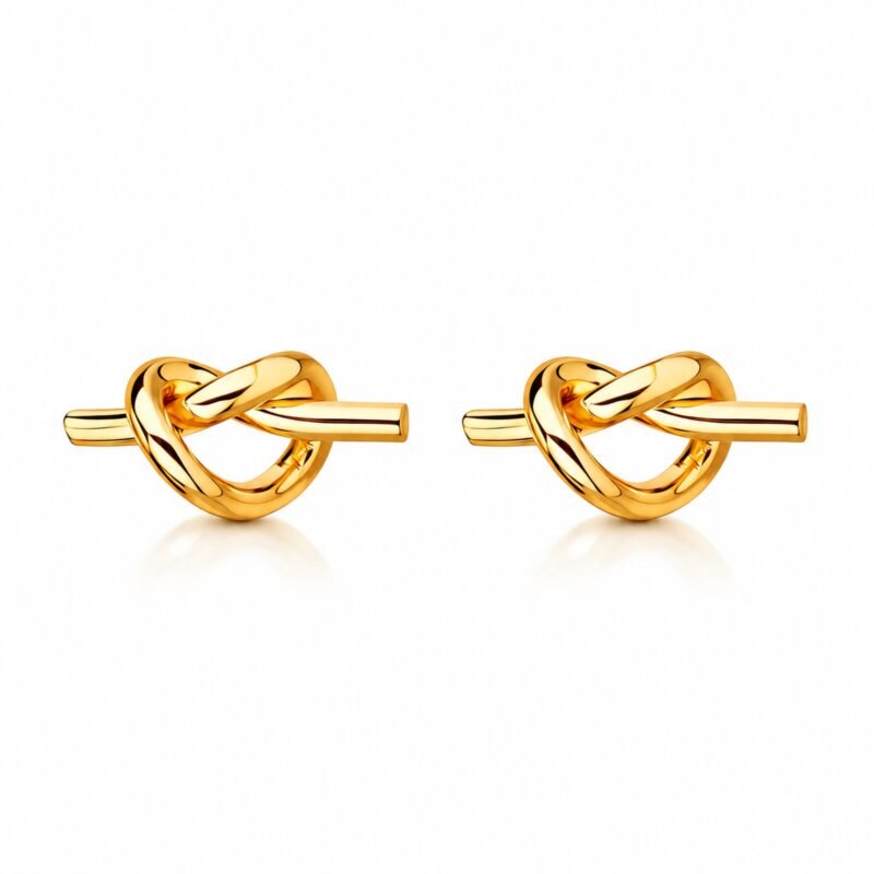 Petite Knot Gold – zlati mini vtični uhani z vozlom