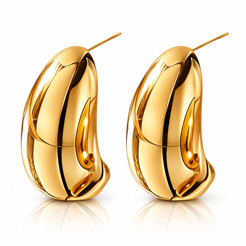 Polished Teardrop Gold – zlati vtični uhani v obliki kaplje