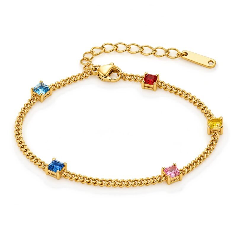 Prism Gem – zlata zapestnica z barvnimi cirkoni