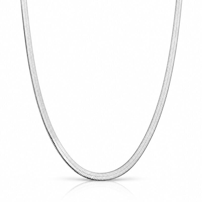 Sleek Herringbone Silver – Srebrna herringbone verižica