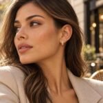 siknakit-crystal-pave-zlati-uhani-obrocki-s-cirkoni-beige-blazer-close-up